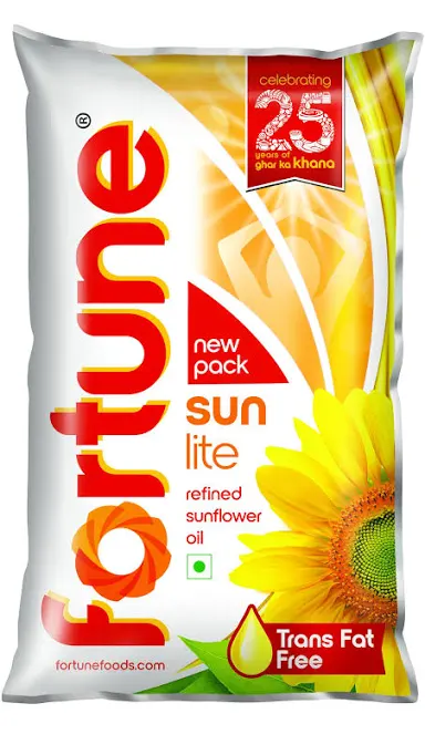 Fortune Sunlite Refined Sunflower Oil, 800 g Pouch - 1000 mL - One pouch