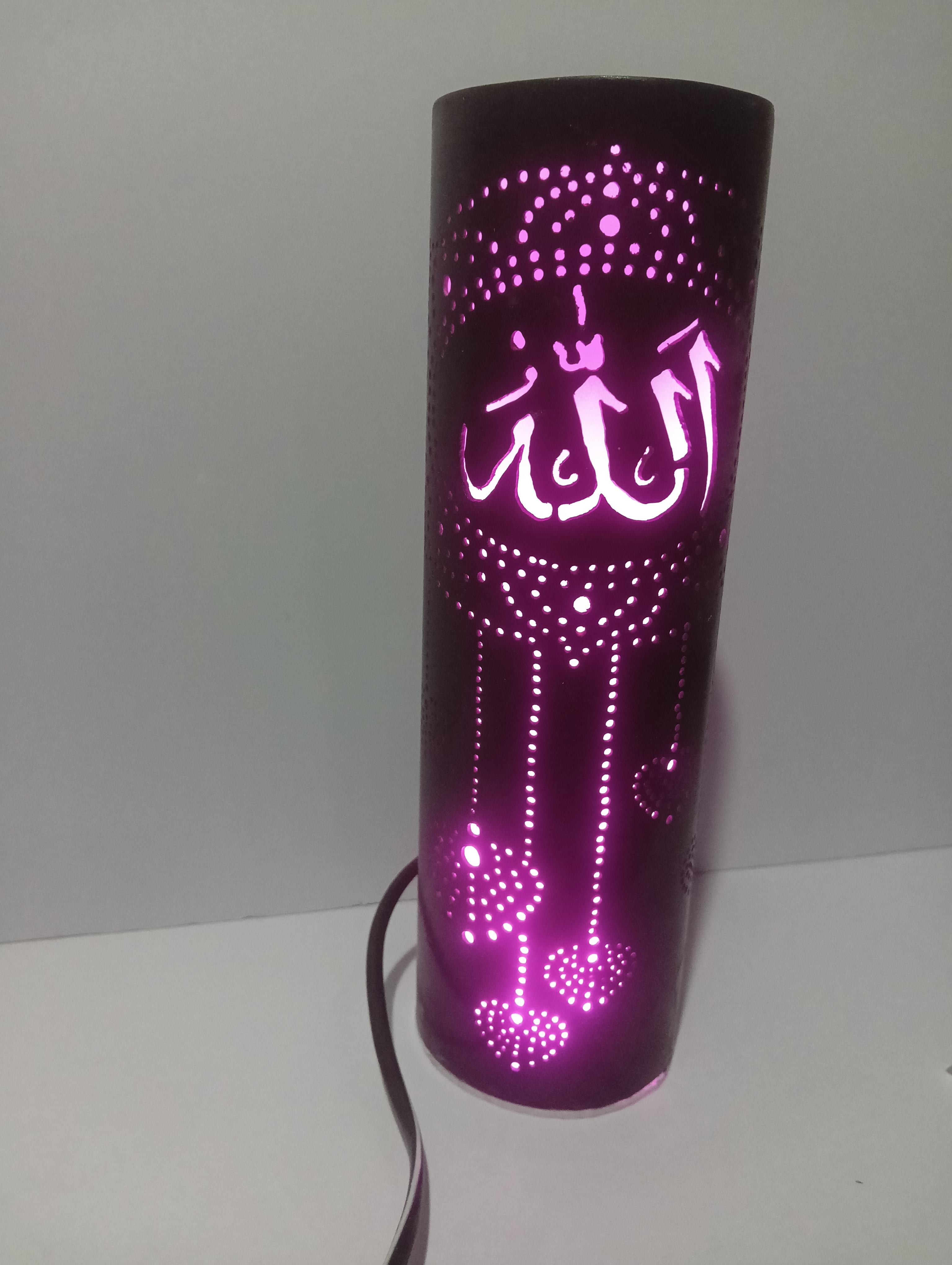 DEKORA Allah Hoo night wall lamp single coloure pink | night lamp