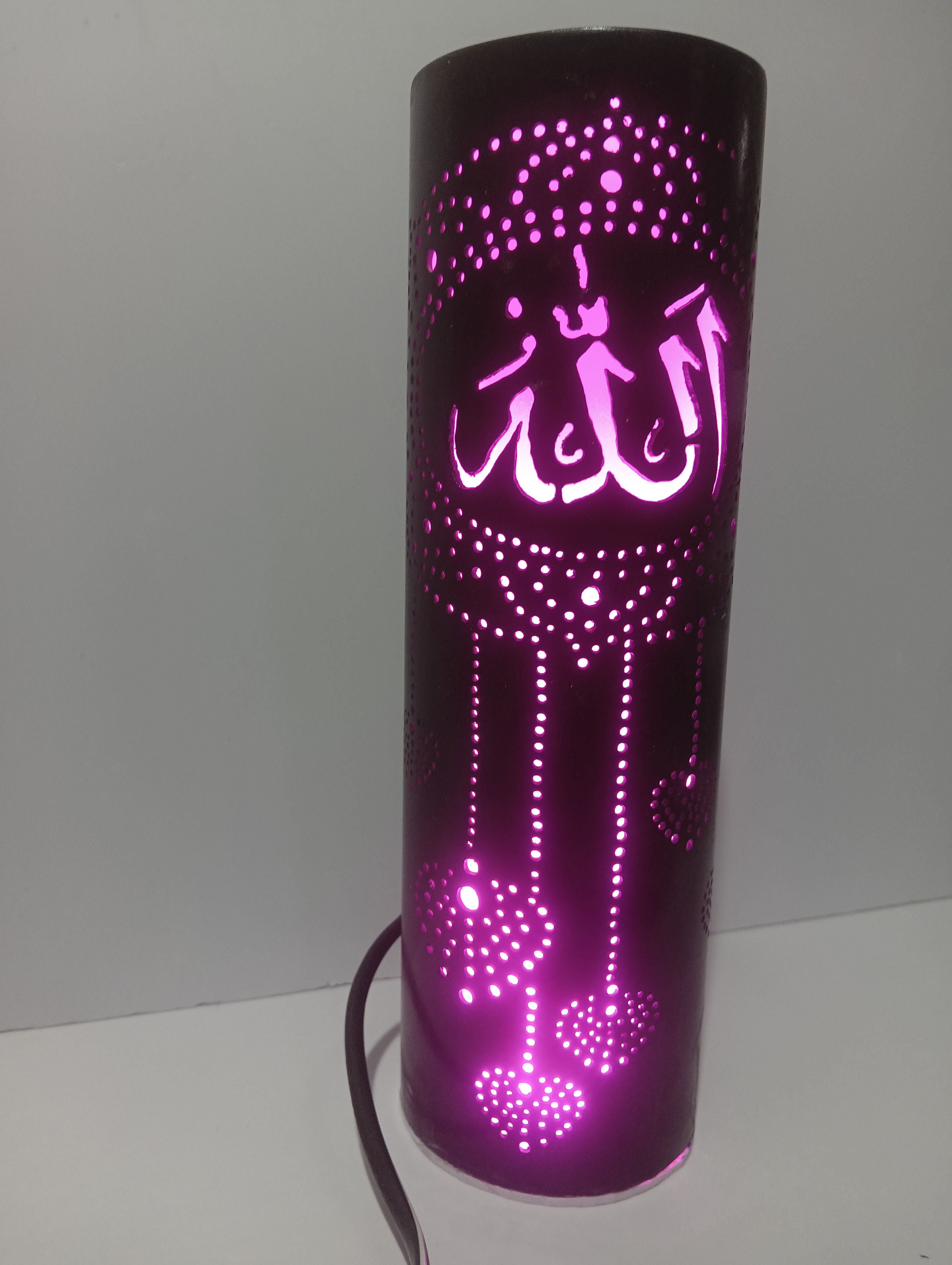 DEKORA Allah Hoo night wall lamp single coloure pink | night lamp
