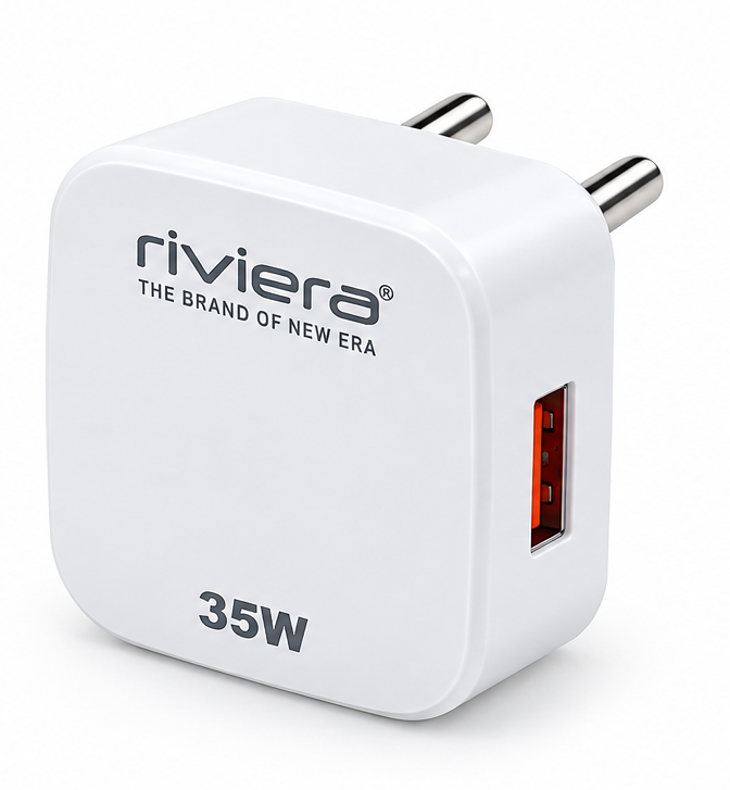 35W fast charger with Power Delivery (PD) and Quick Charge (QC) support | riviera 35w fast charger | new charger