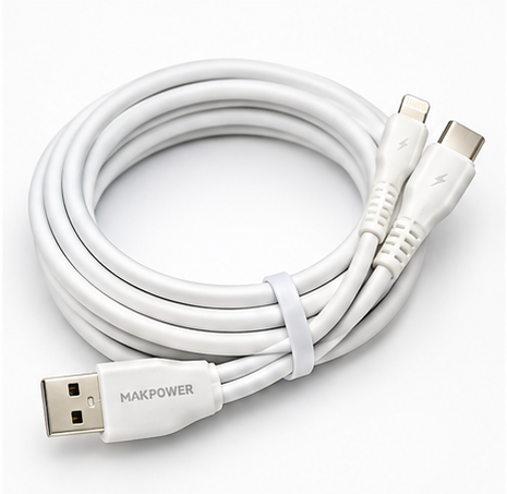 Mak Power DC 53 Fusion Series Data Cable | 3.4A Type C & Type V8 Two in One Data Cable | Fast Charging Data Cable