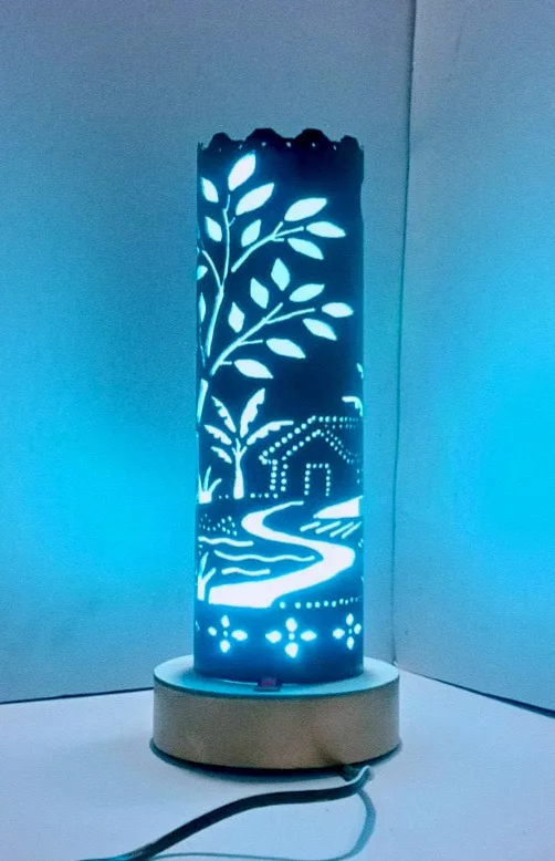 DEKORA Nature prakrutik 🎋🏞️design NIGHT LAMP Product: Night table lamp Boddy Coloure: black, Coloure Function: multi colour automatic changing colour Coloure Type: 7 colour Volt: 220/240 Watt: 9 Plog Type: Two Pin Body colour
