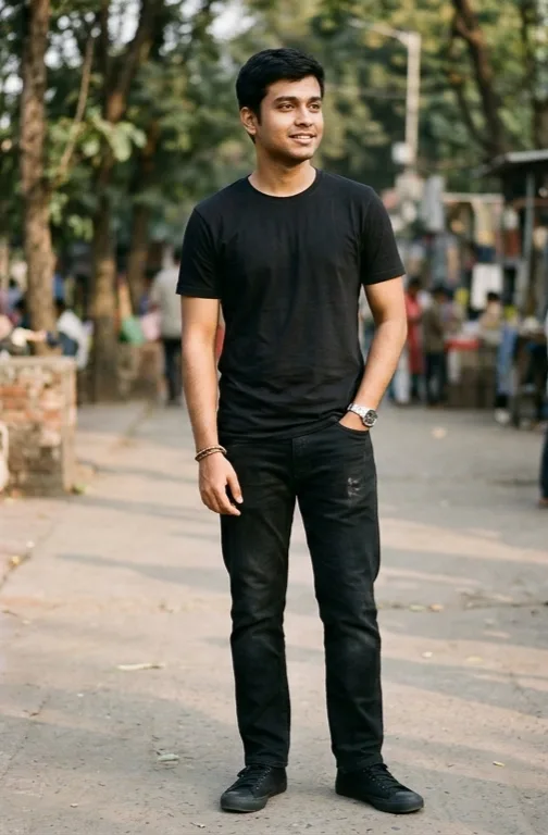BALCK T SHIRT AND JINES SET